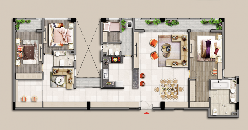 出租第七郡興福公寓 | 價格 1000 美元