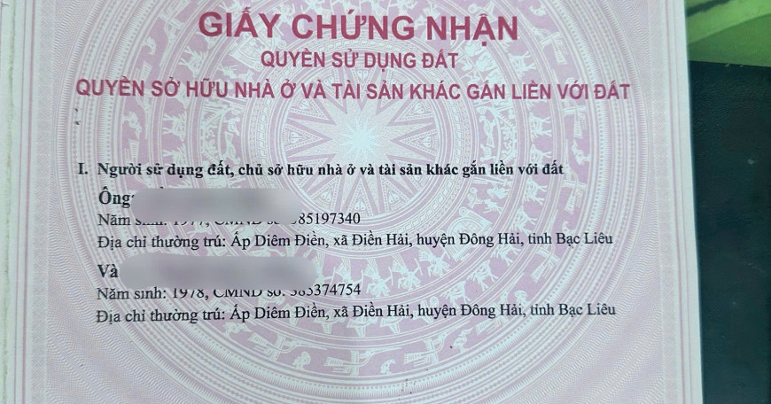 在薄寮省嘉來市鎮–艮豪鎮出售臨街土地｜價格為 12 億越南盾。