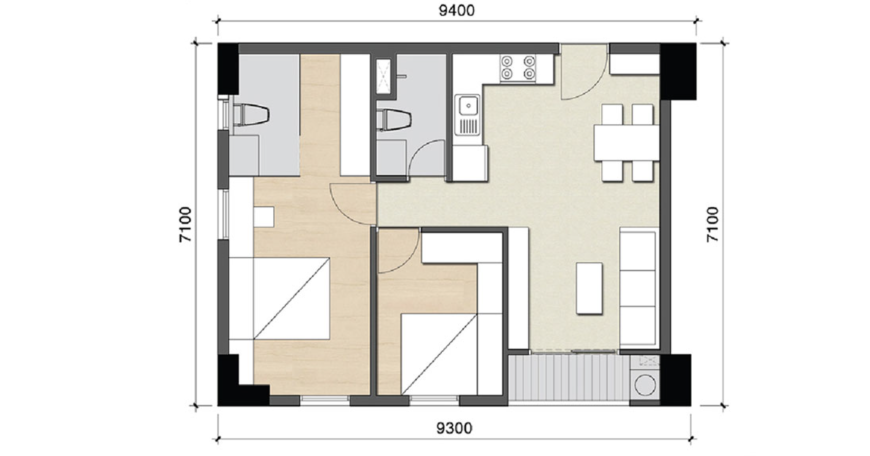 出售第七郡黃國越公寓 | 價格 36 億越南盾 照片 2
