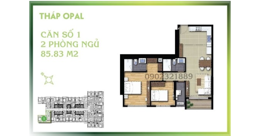 빈탄군 Opal Tower 아파트 매매 | 가격 210억 베트남 동 사진 6