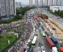 禁止機車進入高快速道路匝道後，胡志明市交通大打結
