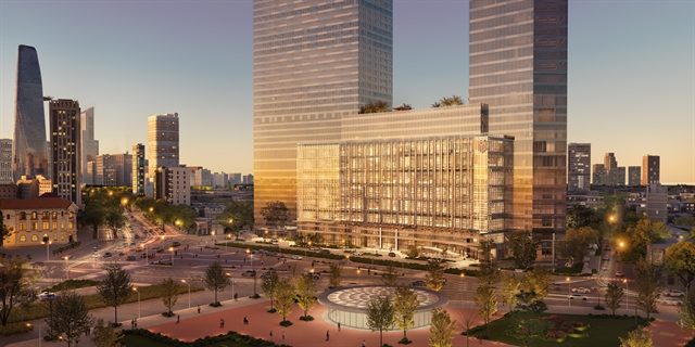 One Central Saigon 저층부와 벤타인 원형 교차로 일대 투시도