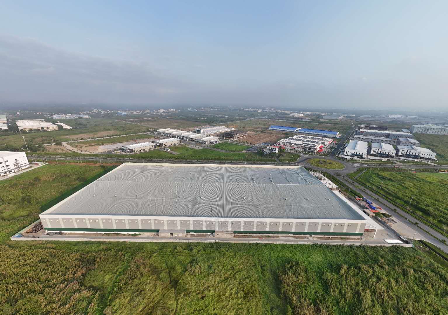 Nhà xưởng KCN Hựu Thạnh – Flycam: mái và khu vực xung quanh